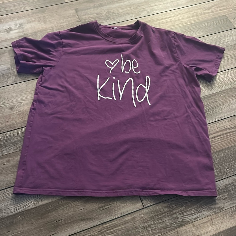 purple be kind tee